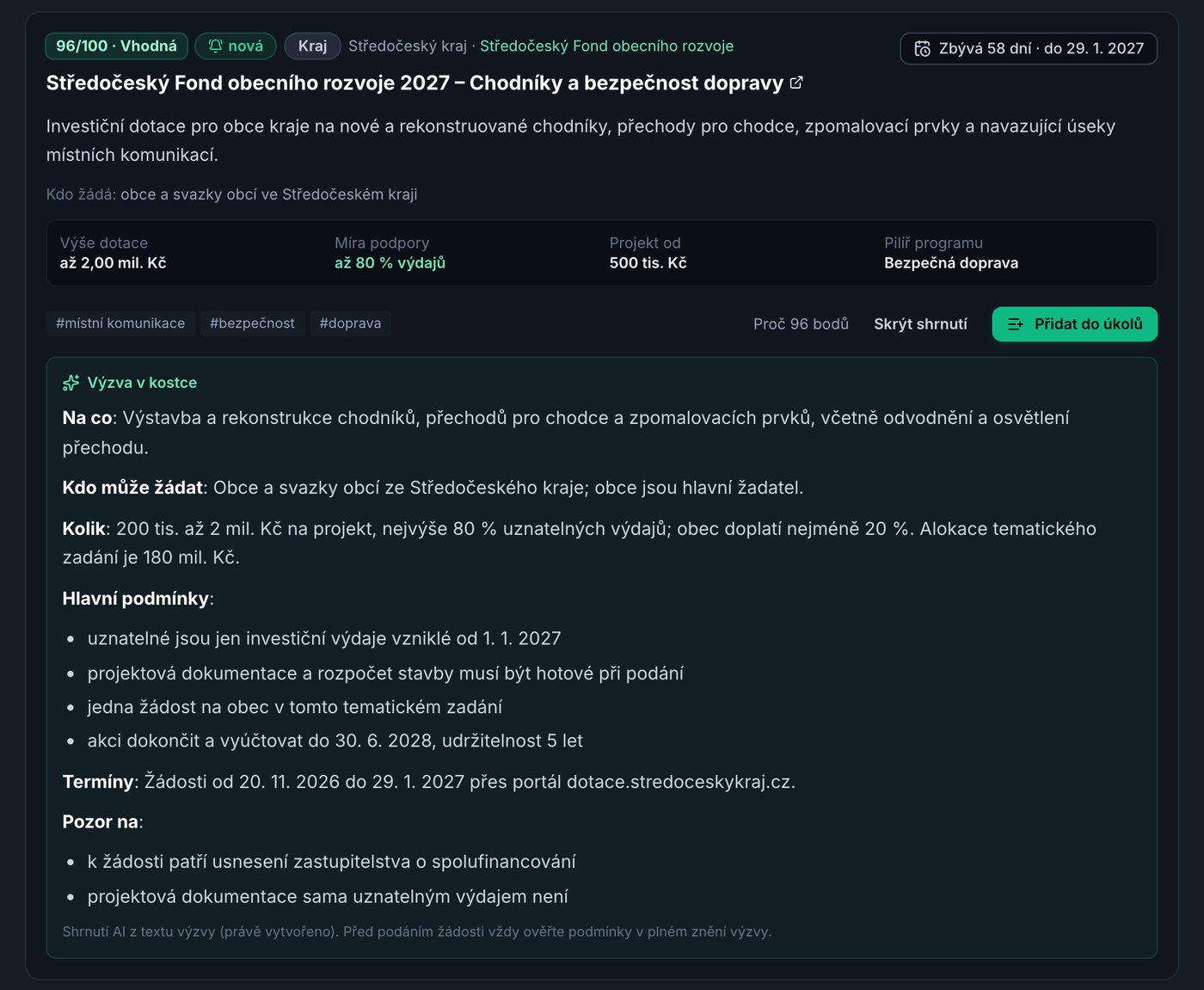 Výzva v kostce: na co, kdo může žádat, kolik, hlavní podmínky, termíny a na co si dát pozor